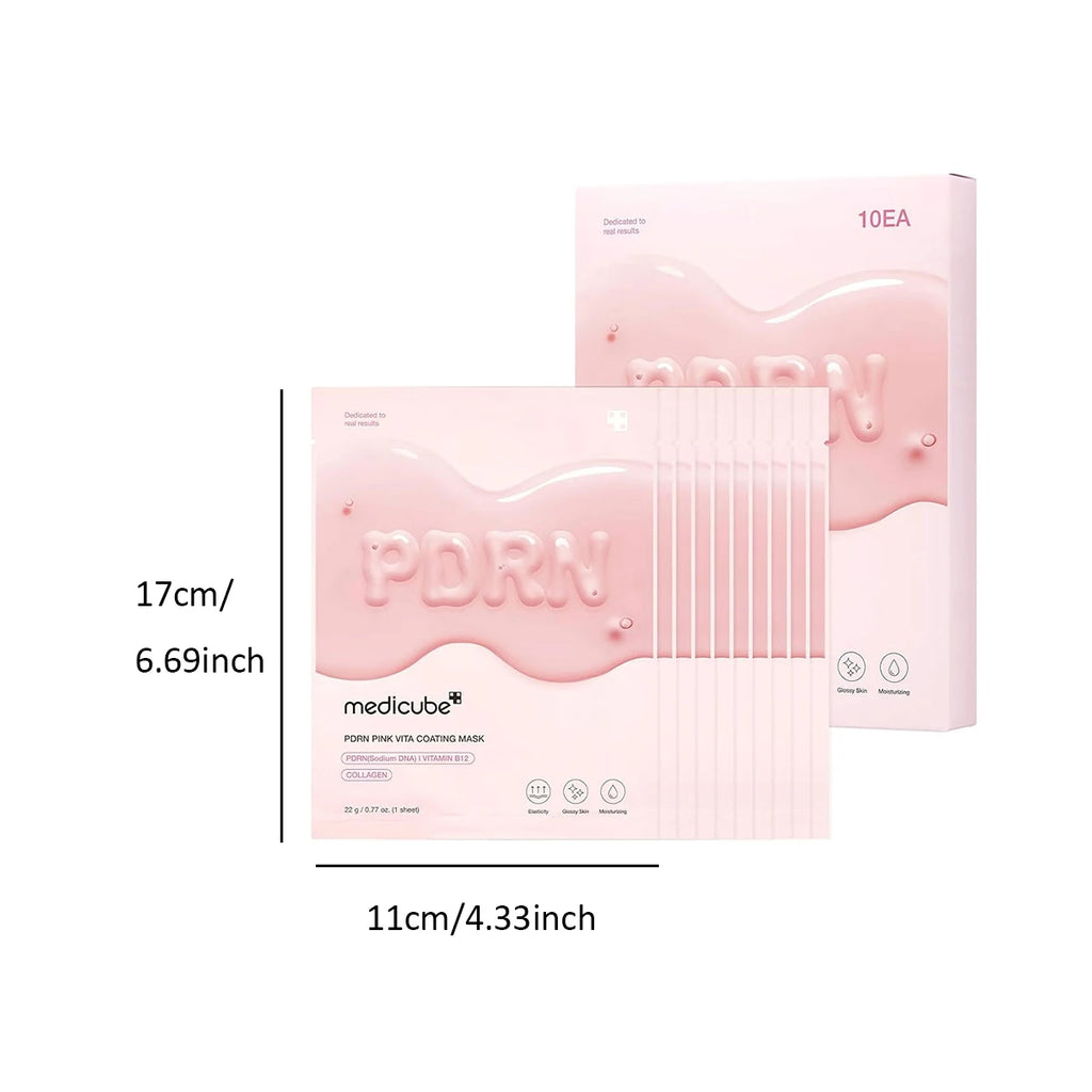 Medicube Salmon DNA PDRN Pink Vita Coating Sheet Mask 10ea,Hydrogel Sheet Technology,Basic HydrationK-Beauty,Korean Makeup