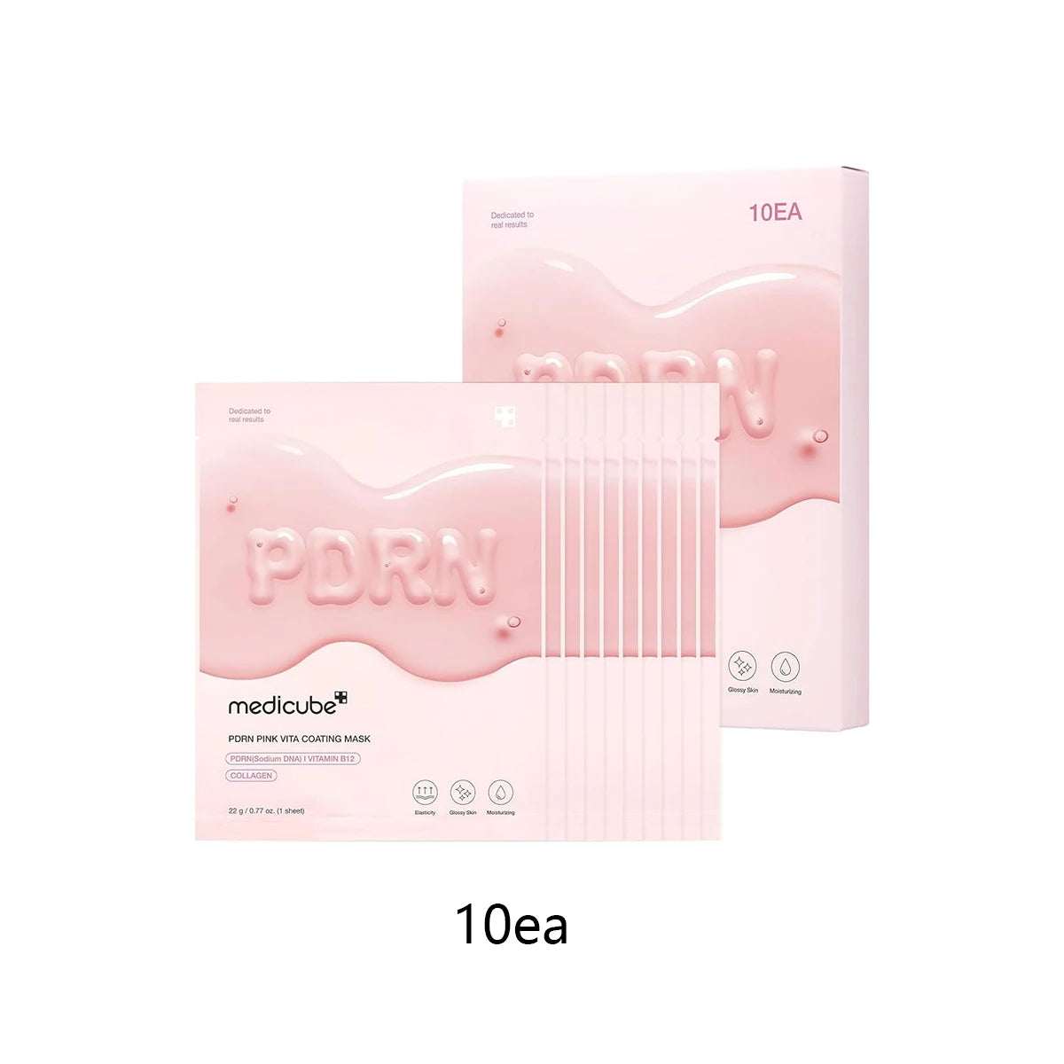 Medicube Salmon DNA PDRN Pink Vita Coating Sheet Mask 10ea,Hydrogel Sheet Technology,Basic HydrationK-Beauty,Korean Makeup