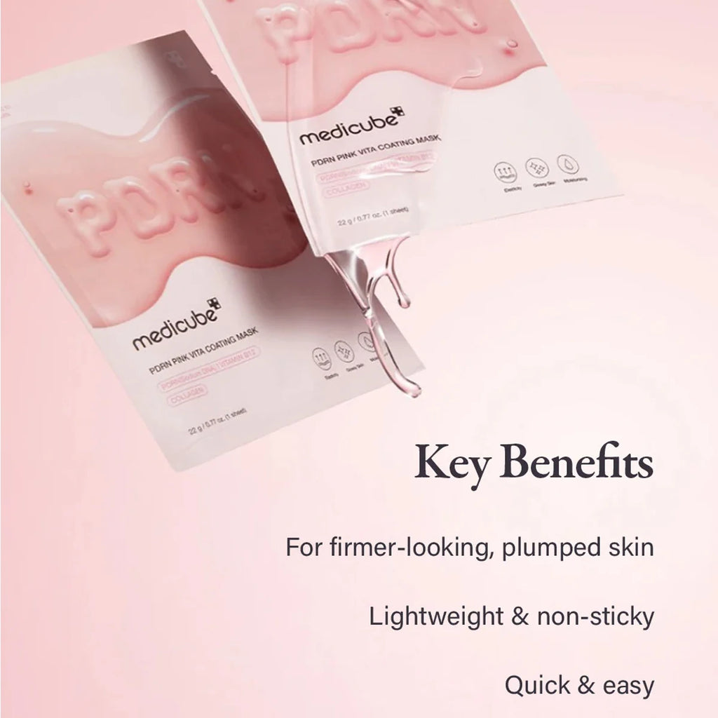 Medicube Salmon DNA PDRN Pink Vita Coating Sheet Mask 10ea,Hydrogel Sheet Technology,Basic HydrationK-Beauty,Korean Makeup
