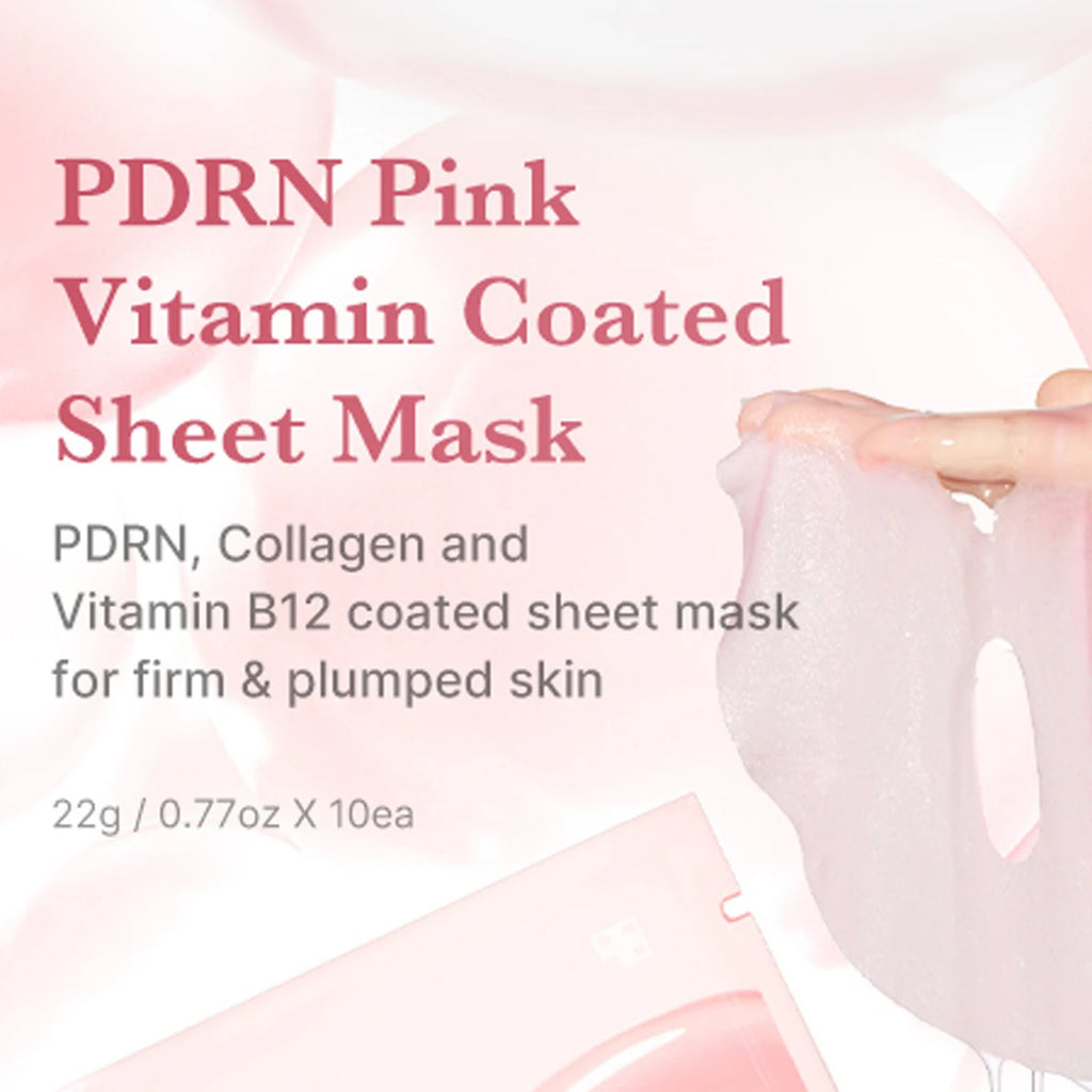 Medicube Salmon DNA PDRN Pink Vita Coating Sheet Mask 10ea,Hydrogel Sheet Technology,Basic HydrationK-Beauty,Korean Makeup