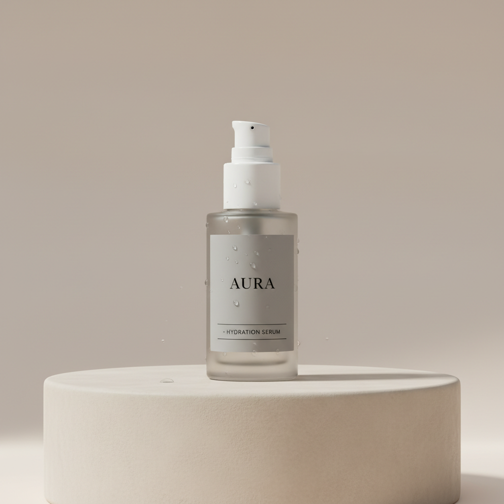 Skincare bottle with modern styling